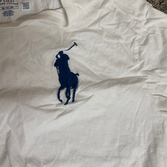 Polo Ralph Lauren Cream Shirt with Blue Text - Picture 4 of 5
